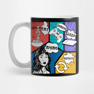 Eat  Anime Gaming Sleep Repeat Mug